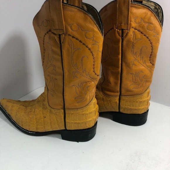 MENS VINTAGE GRANO DE ORO YELLOW LEATHER - Picture 7 of 12